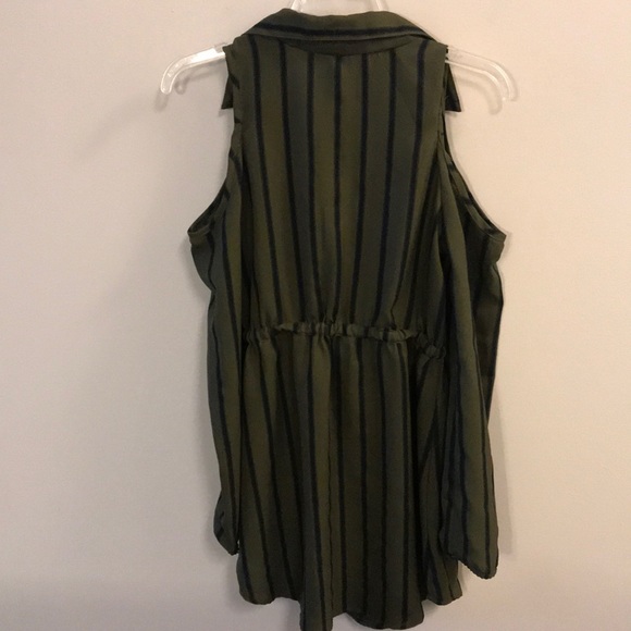 Green/Black Cold weather shoulder dress SMALL - Picture 4 of 5